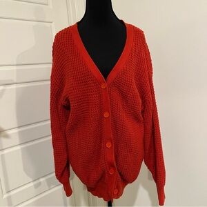 Red 100% Cotton Women's Size Small Cardigan